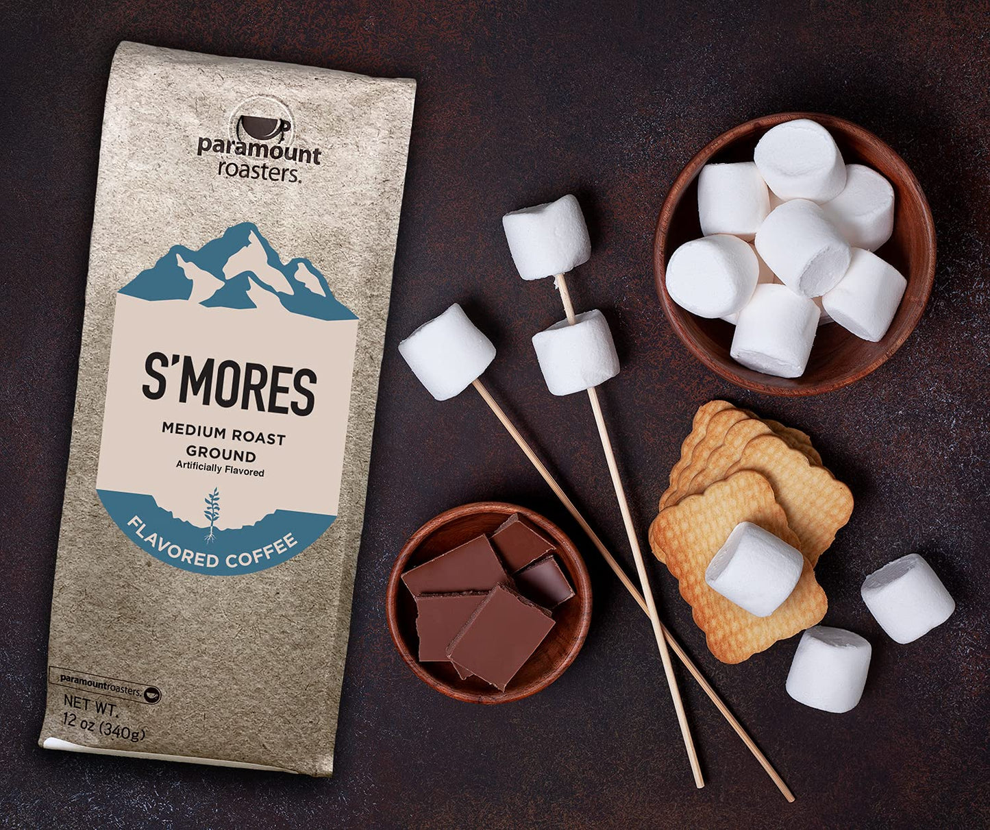 Paramount Roasters, S'Mores Flavored Ground Coffee, 1-12 Ounce Bag Medium Roast (Paramount Coffee Company)