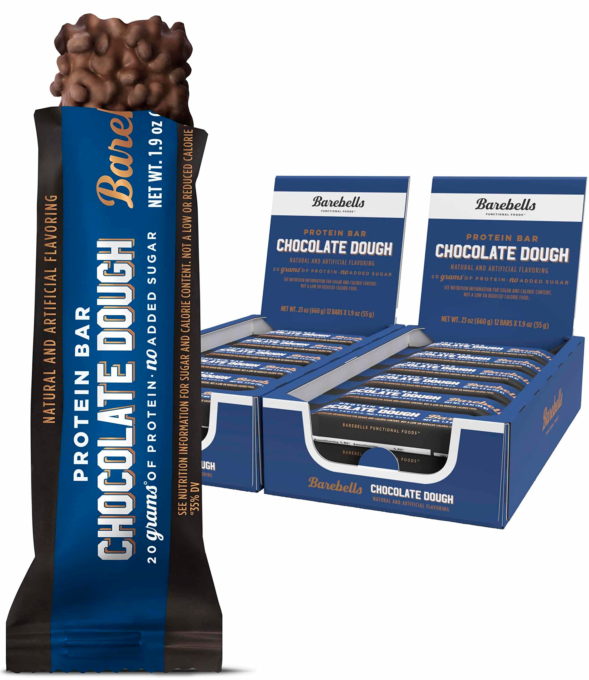 Barebells Protein Bars Brownie Dough - 12 Count, Pack Of 2 - Protein Snacks With 20G Of High Protein - Low Carb Protein Bar With
