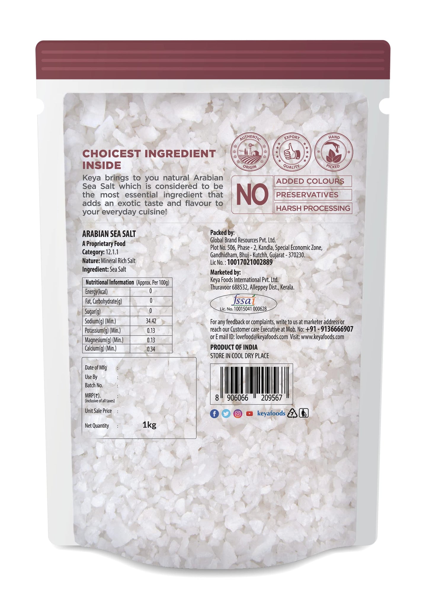 Keya Arabian Sea Salt 1Kg