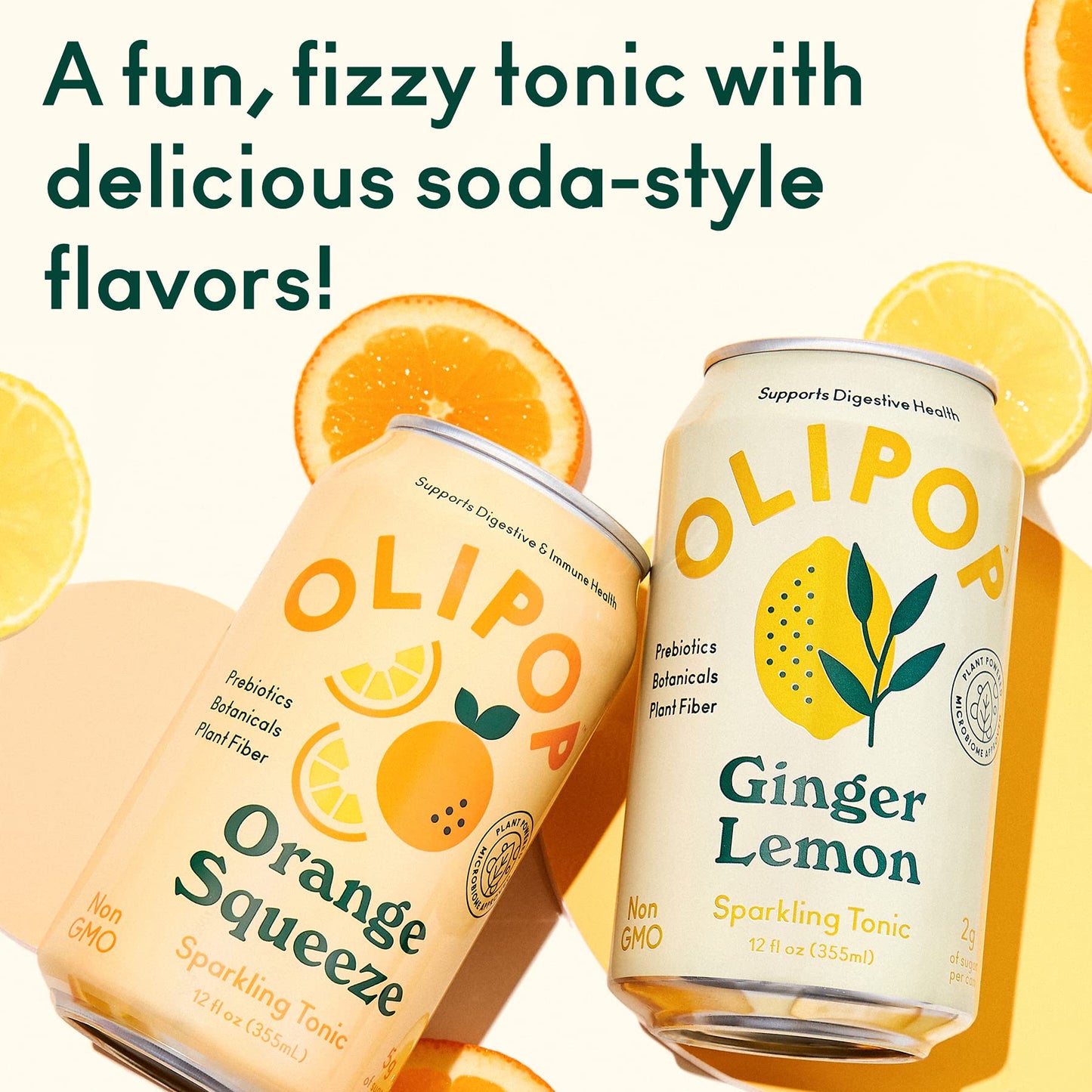 OLIPOP Summer Fun Variety Pack, Healthy Soda, Prebiotic Soft Drink, 12 Fl Oz, 12-Pack