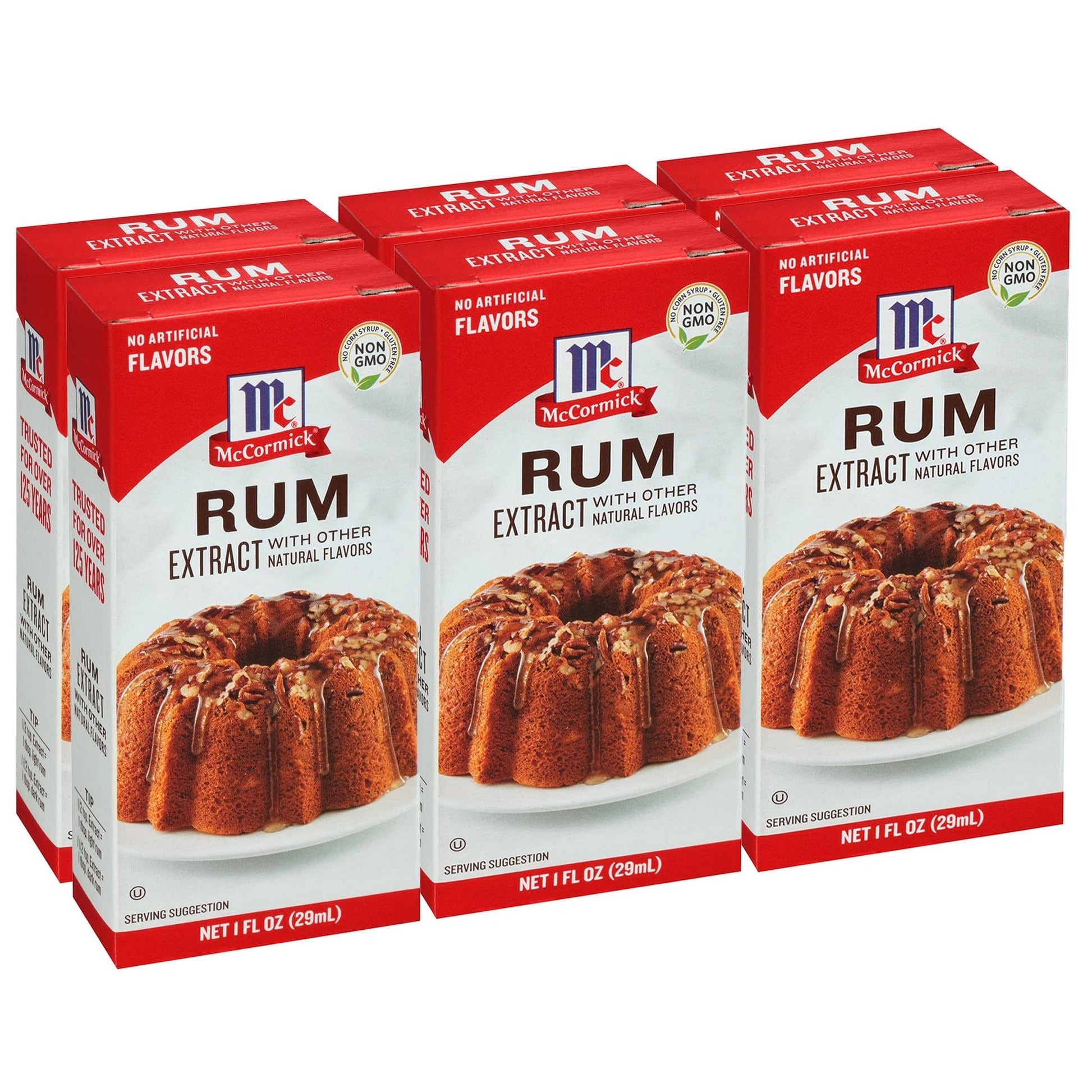 McCormick Rum Extract, Natural Flavors, 1 fl oz (Pack of 6)