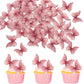 48PCS Edible Cupcake Toppers - Wafer Paper Edible Butterfly Cake Decorations for Butterfly Theme Baby Shower Birthday Wedding Pa