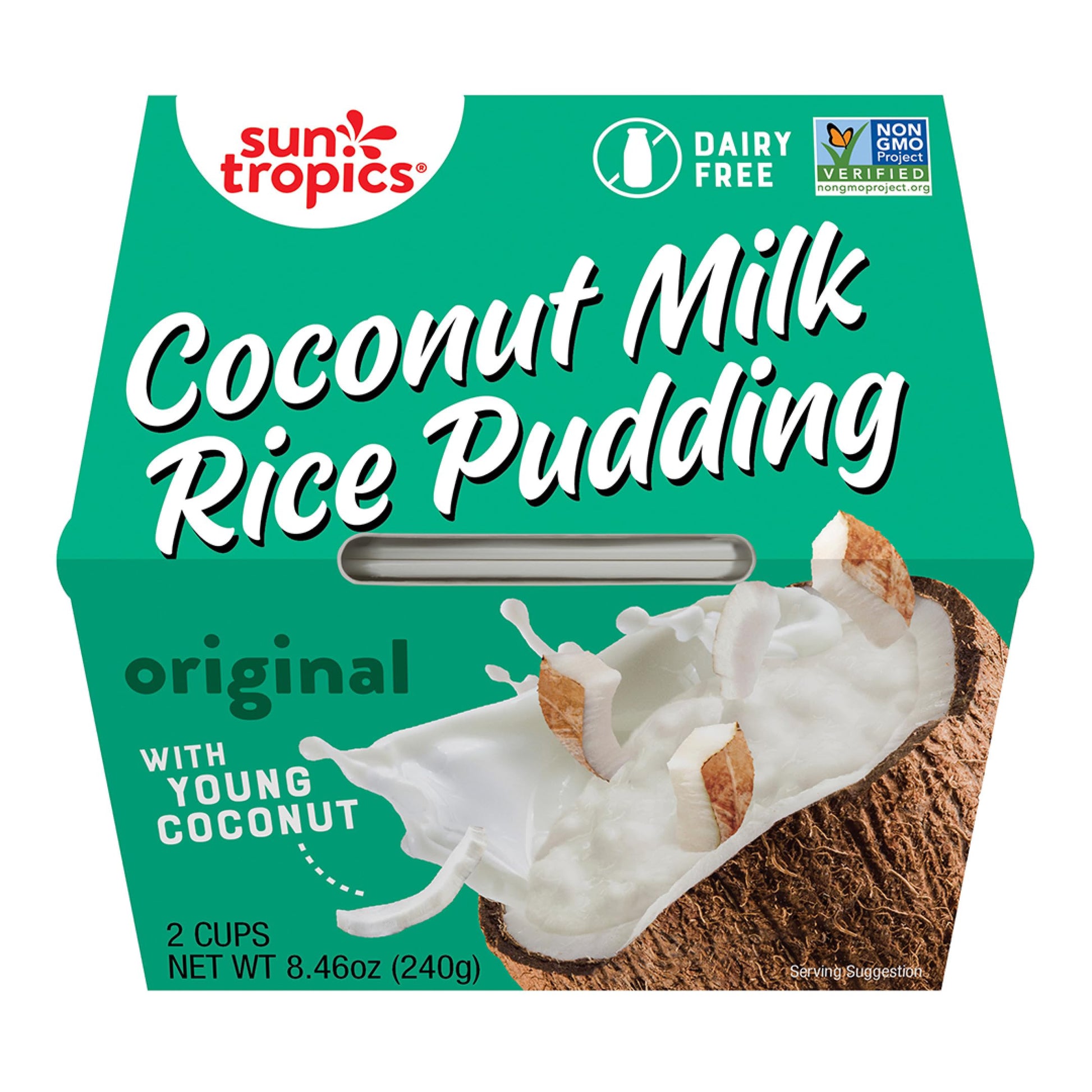 Sun Tropics Coconut Milk Rice Pudding Snack, Original | Vegan Pudding, Dairy Free Pudding Snacks | Gluten Free, Low Sugar, Non-G