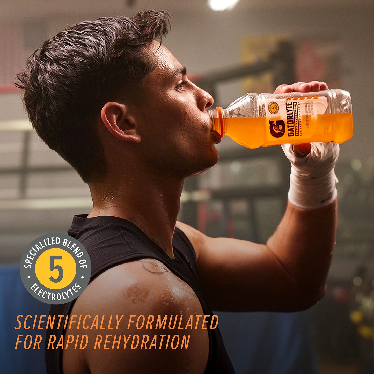 Gatorlyte Rapid Rehydration Electrolyte Drink, Strawberry Kiwi, Specialized Blend of 5 Electrolytes, Lower Sugar, No Artificial