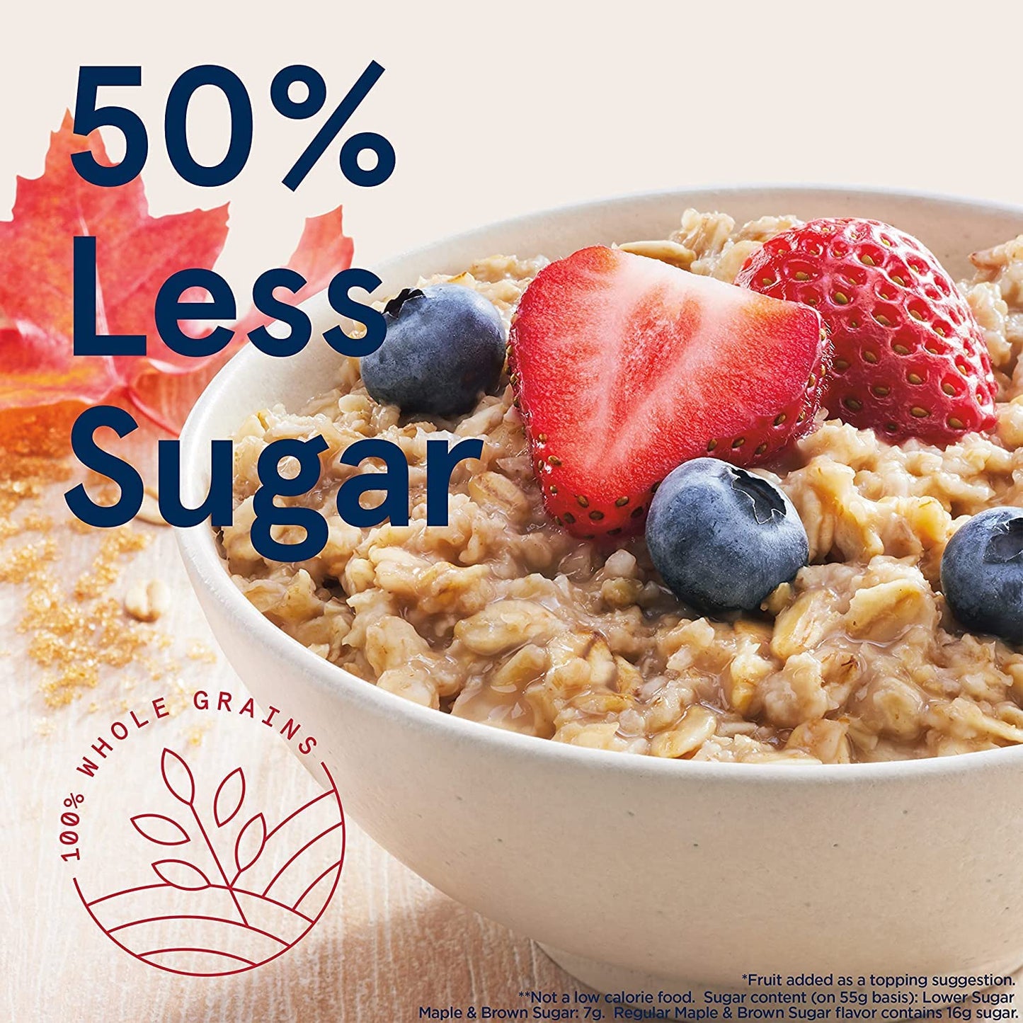 Quaker Instant Oatmeal Lower, Maple & Brown Sugar, 1.19 Oz, Pack Of 44