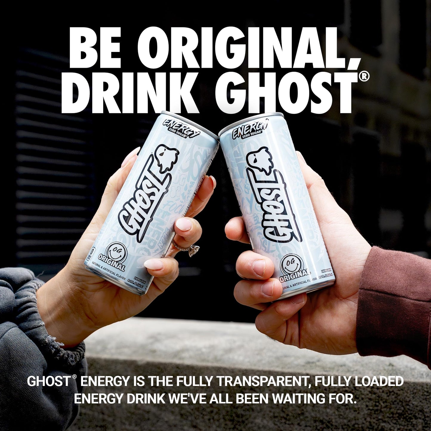 GHOST Energy Drink - 24-Pack, Original, 8.4oz, Gluten-Free, Vegan, 100mg Natural Caffeine