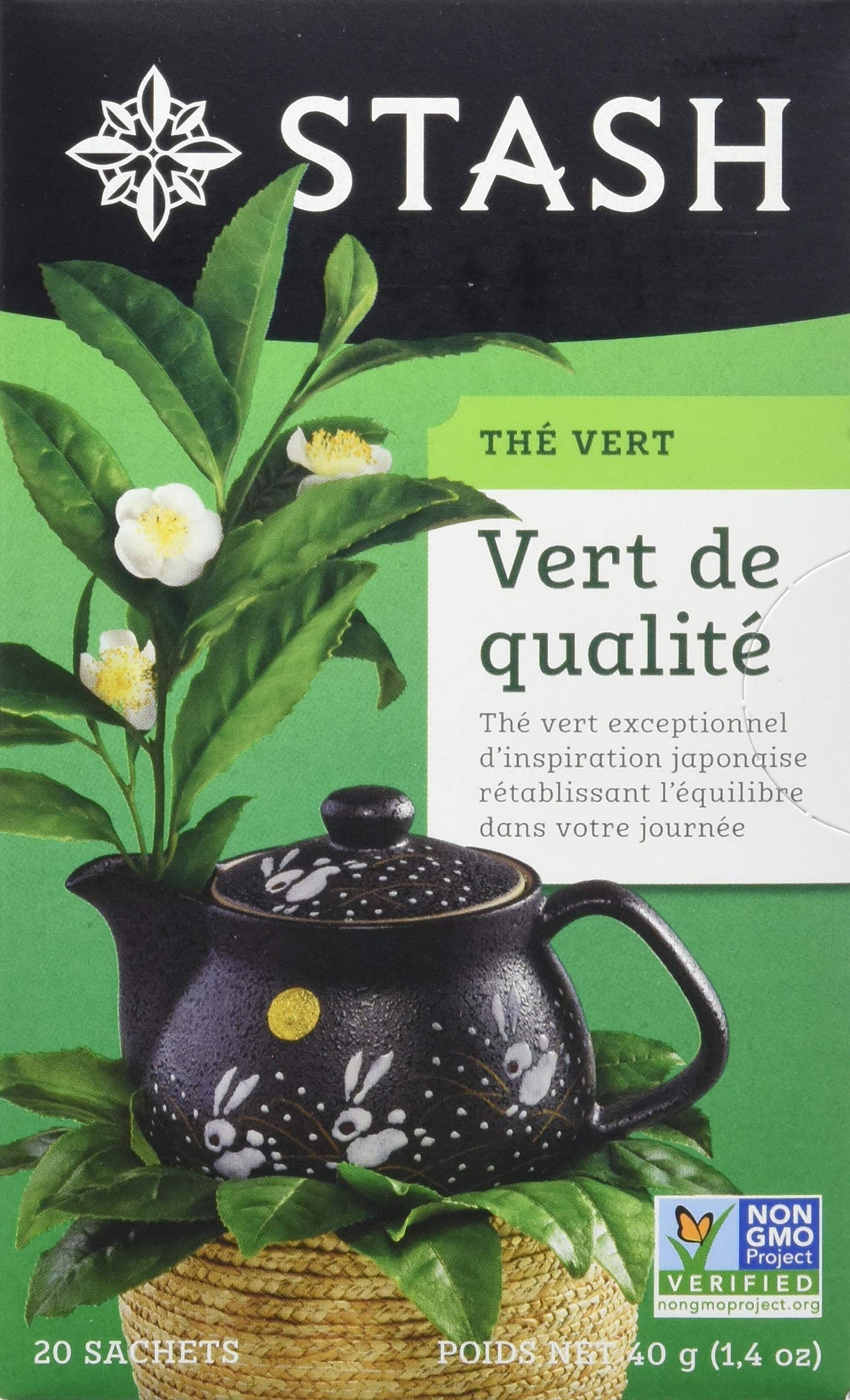 Stash Premium Green Tea Bags, 20 Count Box, Pack of 6, Model 08229