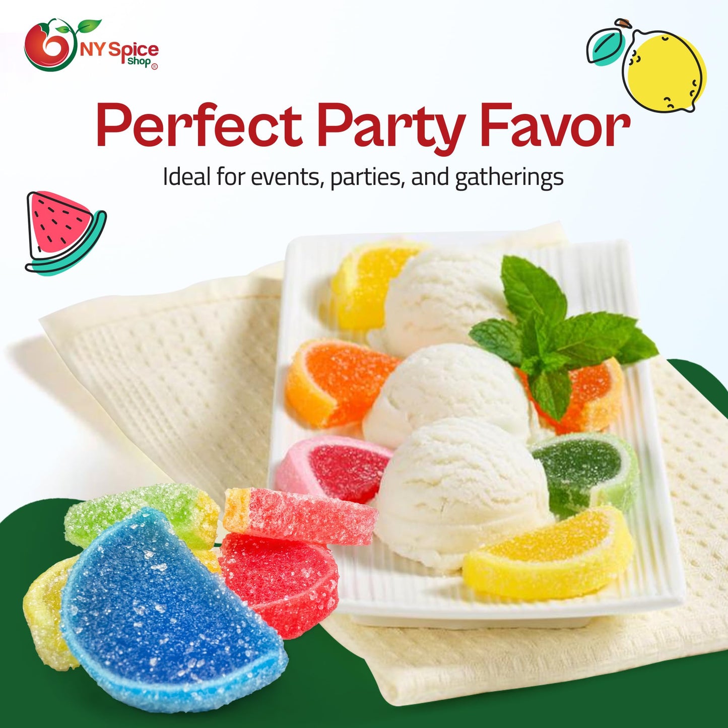 Ny Spice Shop Jelly Fruit Candy - 3 Pound Fruit Slices Candy - Assorted Fruit Gummies - Fruit Snacks For Candies Lovers