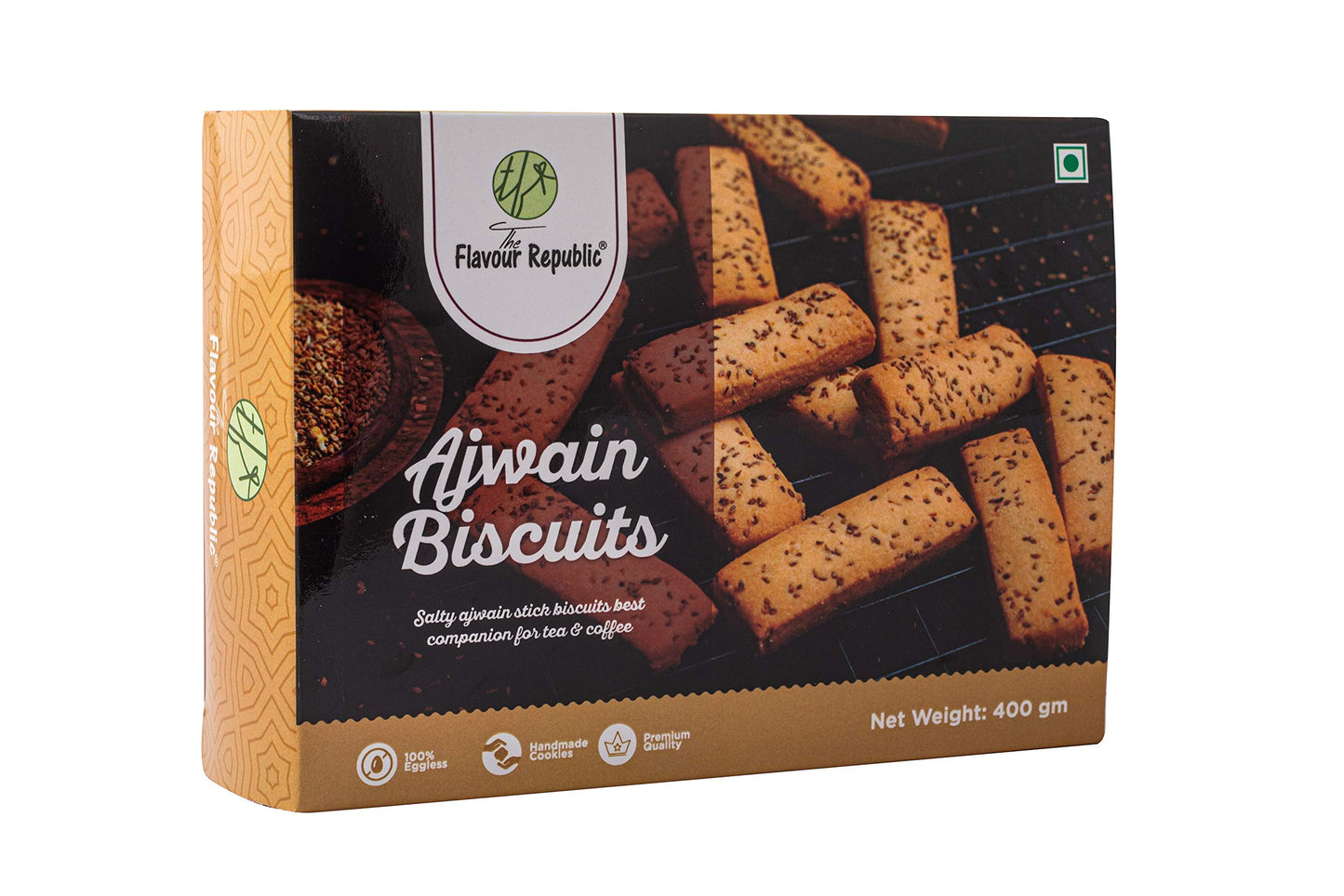 The Flavour Republic Ajwain Biscuits - 400 Gm | Wholesome Balance Of Taste & Nutrition | Flavourful & Delicious Tea Time Snacks 