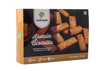 The Flavour Republic Ajwain Biscuits - 400 Gm | Wholesome Balance Of Taste & Nutrition | Flavourful & Delicious Tea Time Snacks 
