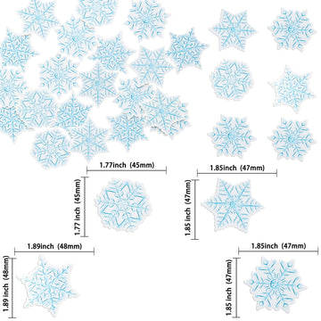 Gyufise 60Pcs Edible Snowflake Cupcake Toppers And Cake Decorations - Wafer Paper Sprinkles For Christmas Winter Holiday Theme P