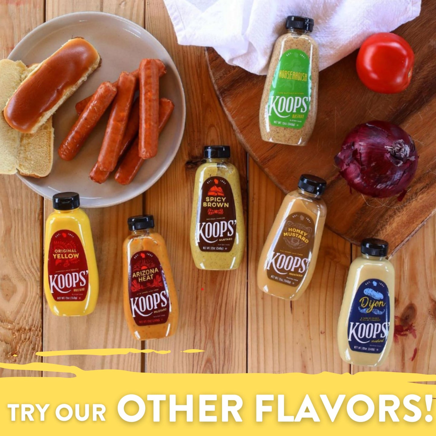 Koops' Organic Spicy Brown Mustard - Bold and Brown Mustard Sauce, Gluten-Free, Kosher, USDA Certified Organic, Made in USA, Fro