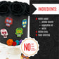 Sugar Robot Inc. Edible Halloween Cake Toppers - Sugar Skulls Set of 24 - 2.5 inches - Small Skulls - Paper