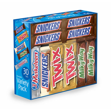 M&M Mars Chocolate Bar Variety Pack, 55 Ounce, 30 Count