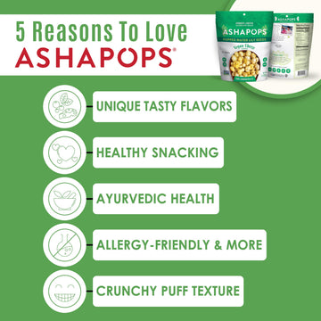 AshaPops Vegan Cheese Flavored Popped Water Lily Seeds, 1 oz (Pack of 6) - Gluten-Free, Vegan, Paleo, Nut-Free, Corn-Free, Soy-F