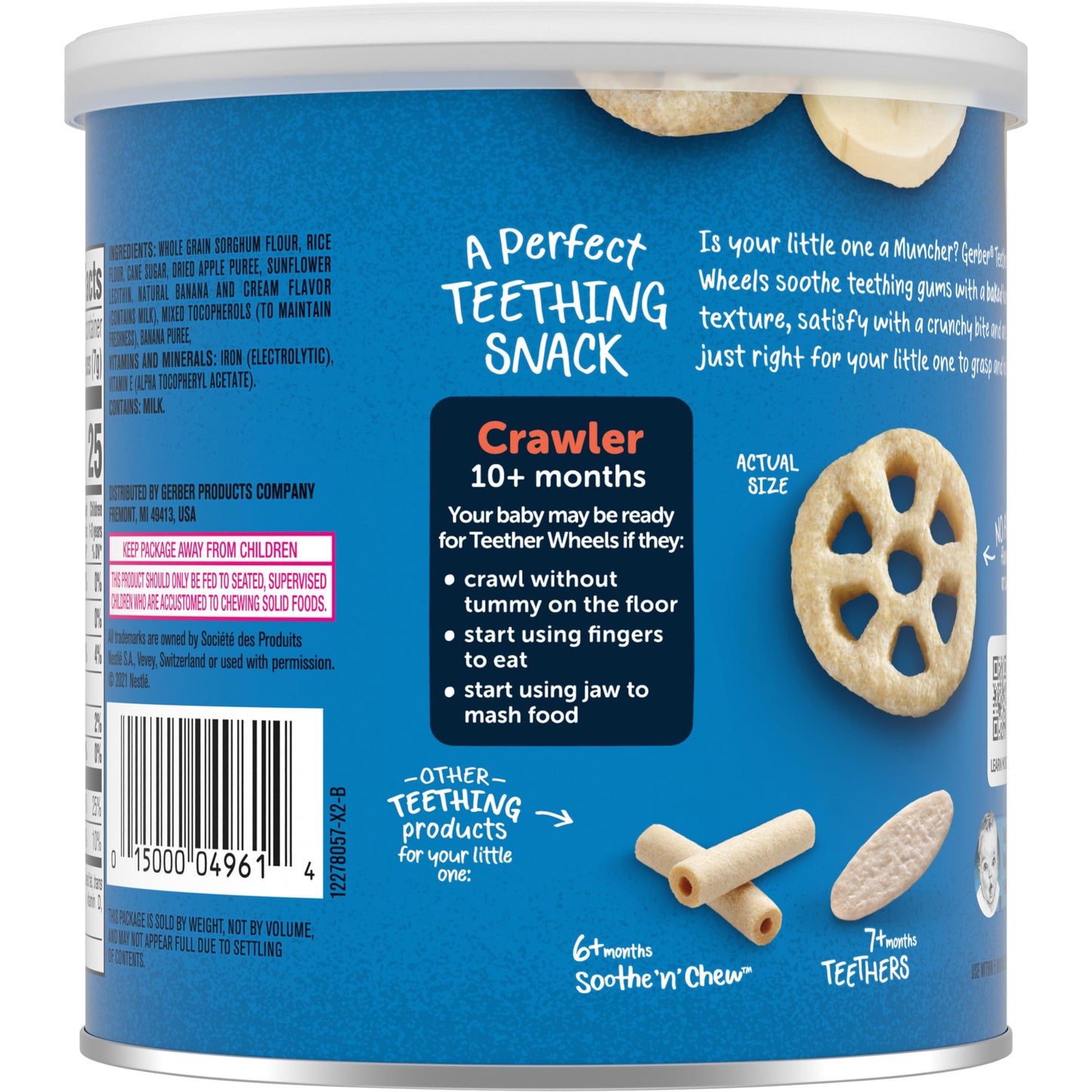 Gerber Snacks for Baby Teether Wheels, Banana Cream, 1.48 Ounce (Pack of 6)