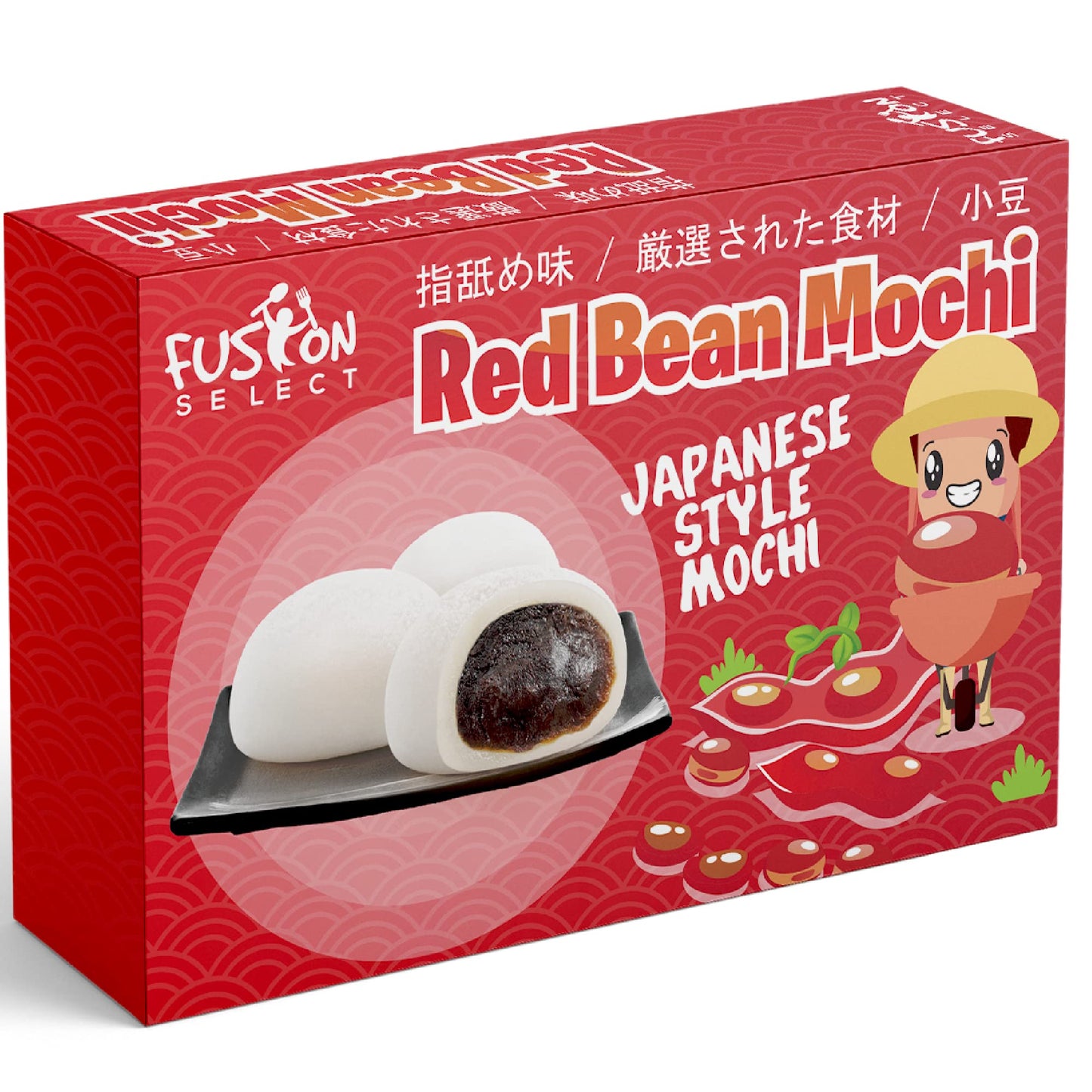 Fusion Select Mochi Daifuku Snacks - Chewy Red Bean Rice Cakes - 6 Count Pack