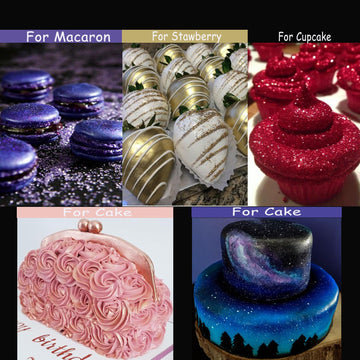 Shimmer Edible Glitter For Drinks Cocktails, Food Grade 4G/Bottle, Sujoygar, Luster Dust Set For Cakes, Baking, Strawberries, Ch