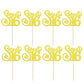 Gyufise 24 Pack Cupcake Toppers, Glitter Sixteen Happy Sweet 16 Decorations, Multi Gold, Model ZN0475-4-LG