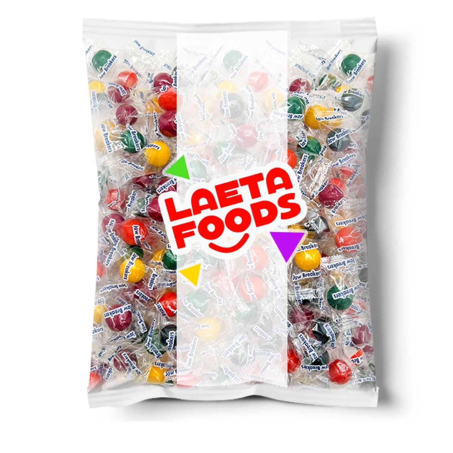 LaetaFood Jawbreakers Mini Hard Candy Fruit Flavored Assortment  Individually Wrapped (1 Pound Bag)