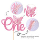 Rssta i Butterfly Cake Topper, Pink Glitter, 1 Pack, for Baby Shower and 1st Birthday Party Decor, Model XM021-new