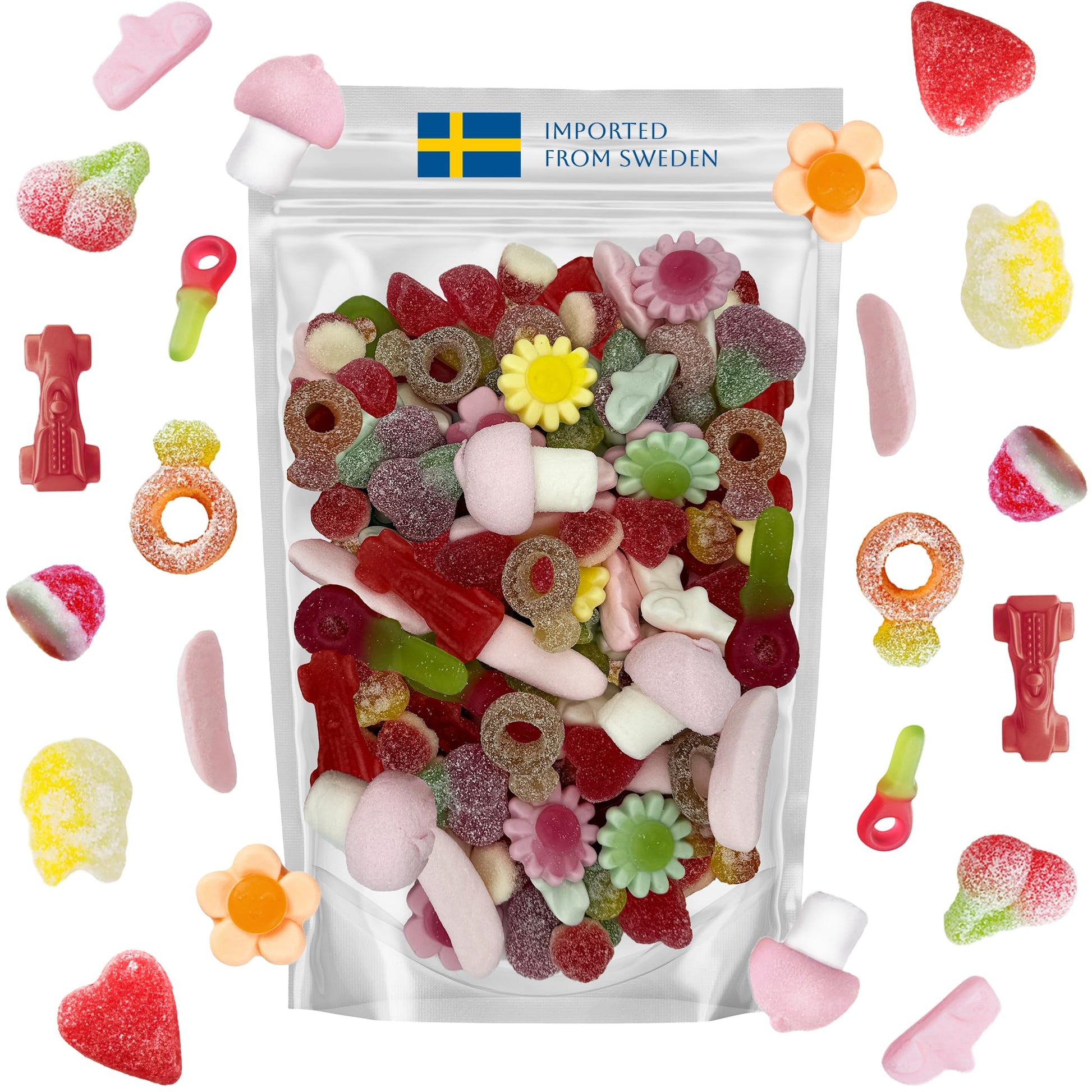 SVENSKA IMPORTS Swedish Sweet & Sour Candy Mix – 1 LB Assortment with Chewy and Fruity Treats Imported from Sweden