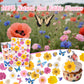 Rylenor 60 PCS Edible Cake Toppers - Dried Pressed Flowers & Wafer Butterflies, 1 inch, Colorful for Weddings & Birthdays