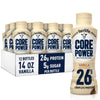 Core Power Protein Shake, Vanilla, 26g Protein, 14 Fl Oz, Pack of 12, Model OZJONG