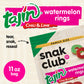 Snak Club Watermelon Rings, Tajin Chili & Lime Seasoned, Sweet and Spicy Gummy Candy, Mild in Heat Bold in Flavor, Low-Fat, Vega