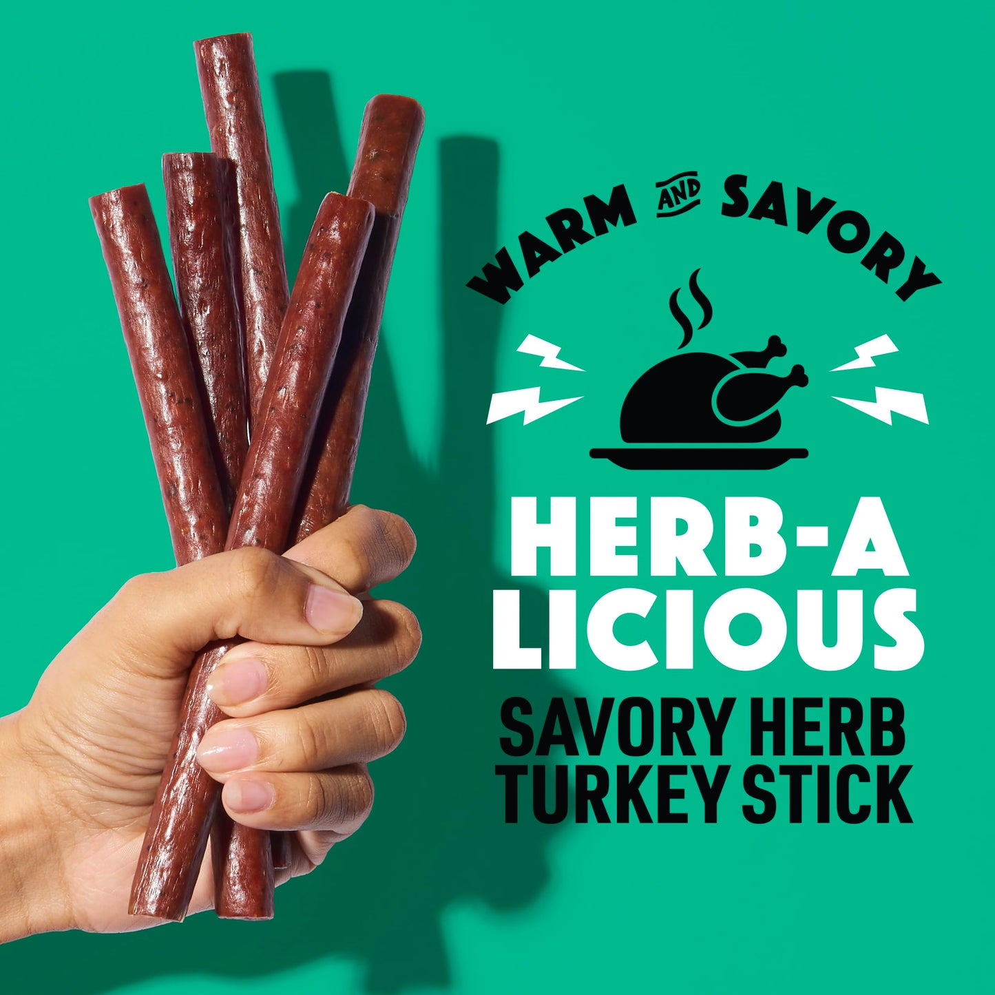 Lorissa'S Kitchen Premium Grass-Fed & Finished Jerky Snack Sticks 12-Pack: Herb-A-Licious Turkey Flavor, 8G Protein, Certified F