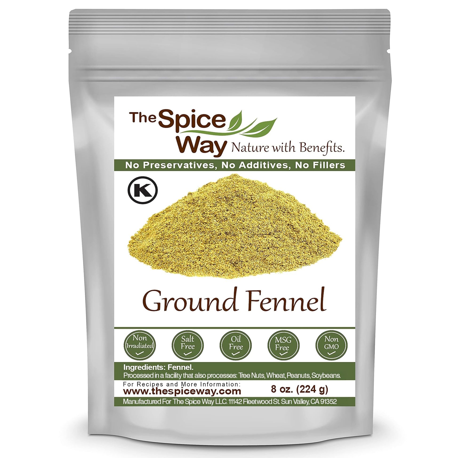 The Spice Way Fennel Seed Ground - Bulk Seeds Powder Great For Tea And Cooking 8 Oz