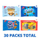 Nabisco Team Favorites Variety Pack, OREO Mini, CHIPS AHOY! Mini, Teddy Grahams Honey & Barnums Animal Crackers, 30 Snack Packs