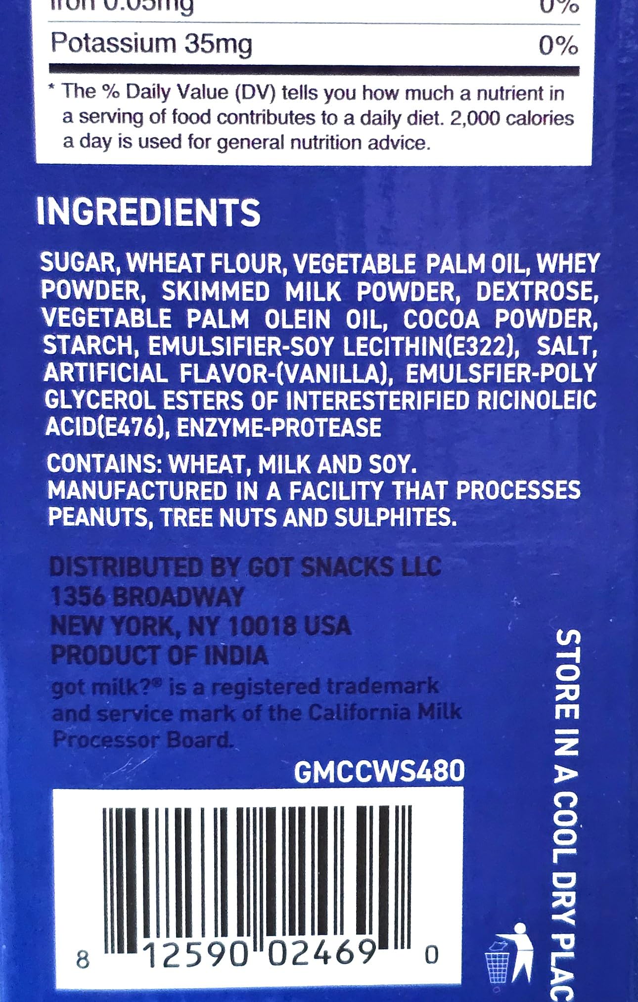 Got Milk? Wafer Rolls, Cookies & Cream, 17 oz Box, 30 Individually Wrapped Rolls, Model GMCCWS480-12