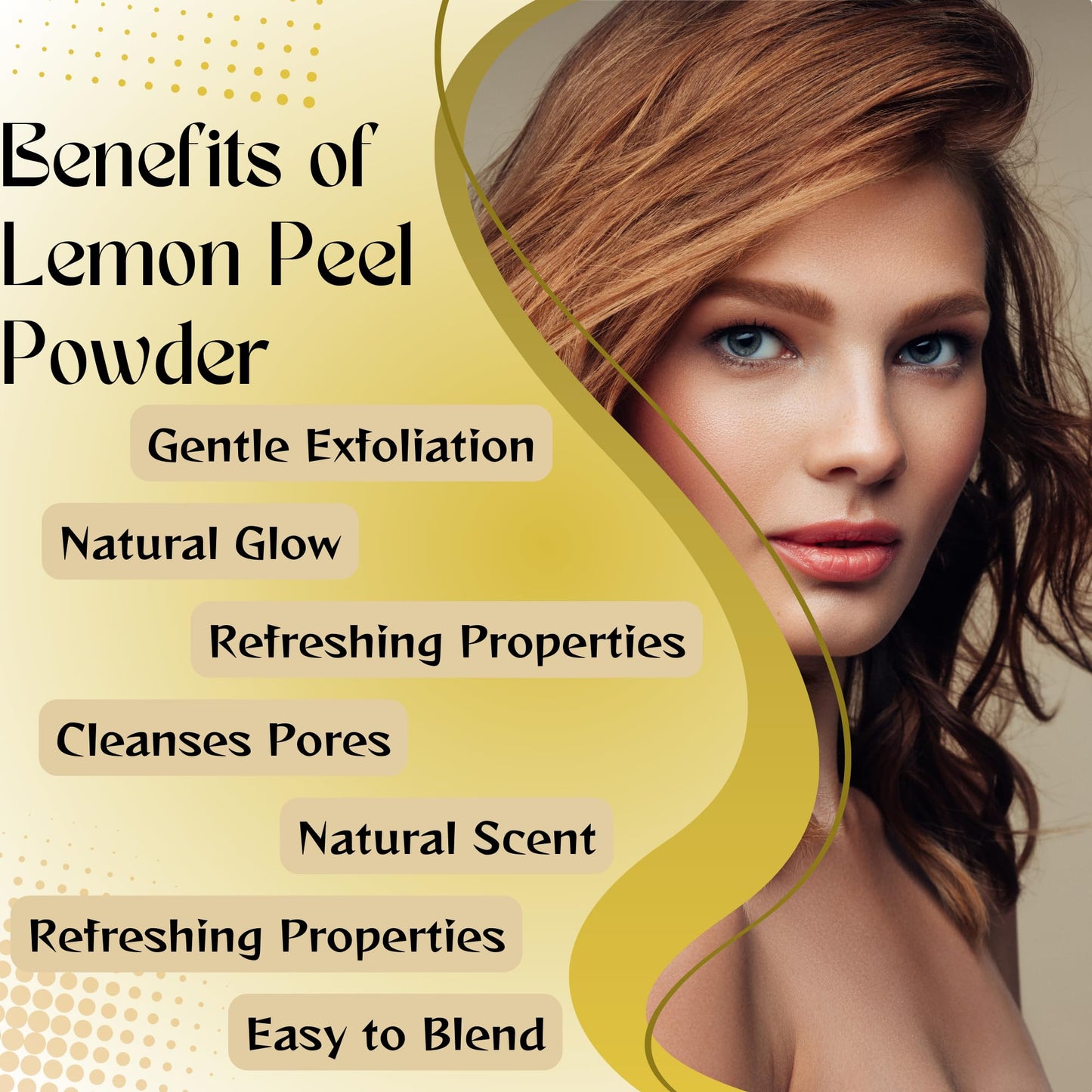 Herbs Botanica Lemon Peel Powder 100% Pure & Organic Dried Lemon Zest Powder For Cooking, Baking, Skin Care & Diy Beauty Natural