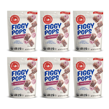Made In Nature | Organic Figgy Pops, Razzy | Unbaked Fruit & Nut Energy Bites | Vegan Snack | 4.2 Ounce (Pack Of 6)