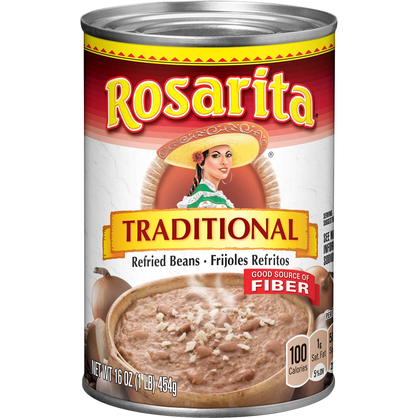 Rosarita Traditional Refried Beans, 1 Pound (Pack Of 24)