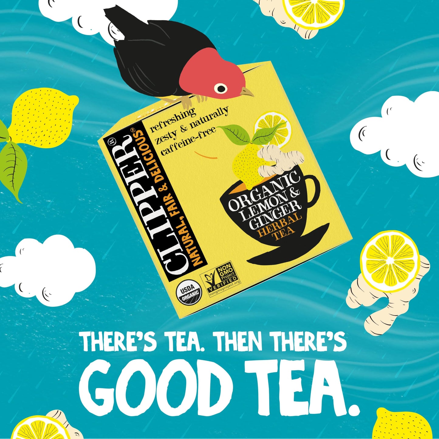 Clipper Tea Lemon & Ginger Teabags – Caffeine Free, USDA Organic – 200 Count (Pack of 4) – Great Hot or Iced