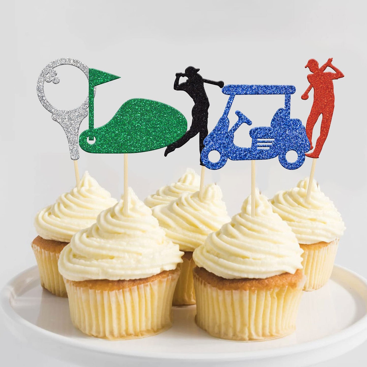 Gyufise 30 Pack Golf Cupcake Toppers Golf Ball Player Cake Decorations Golf Cupcake Picks For Sport Theme Man Boy Girl Birthday