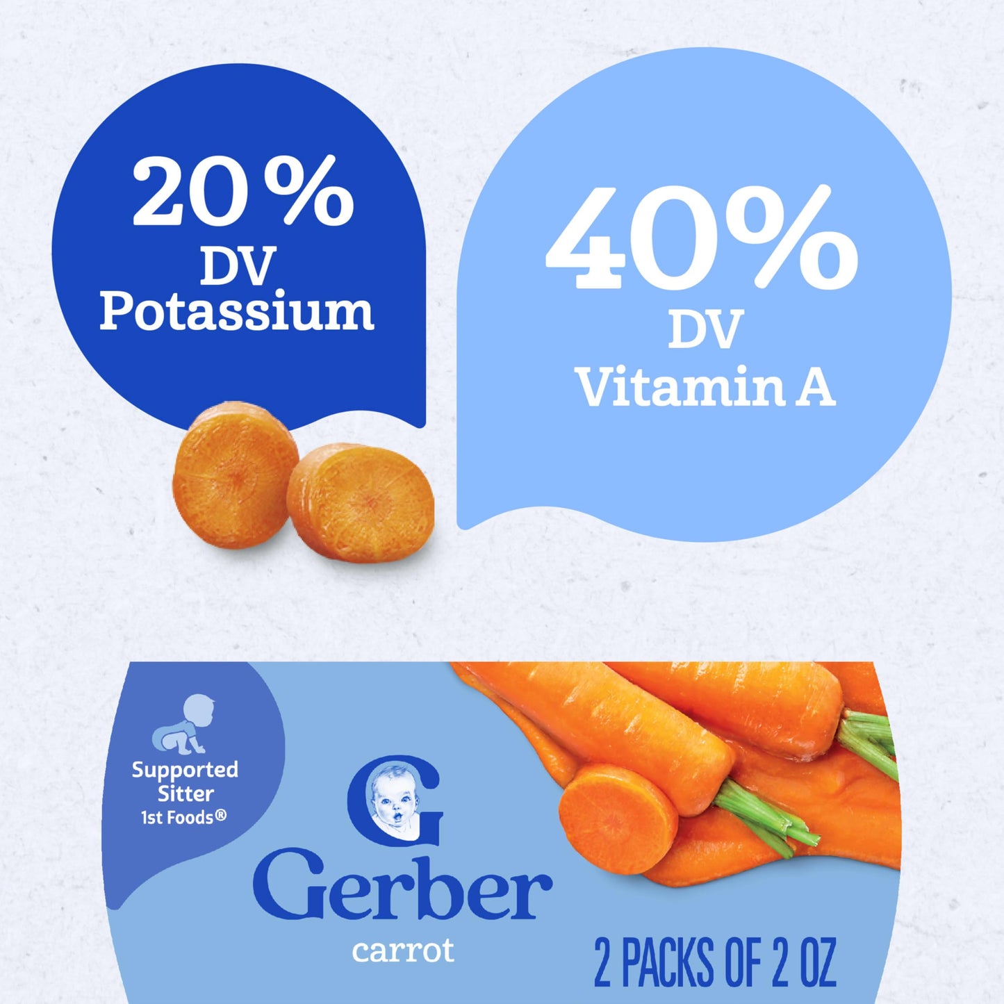 Gerber Baby Food Carrot, 2 Oz, 2 Ct Tubs