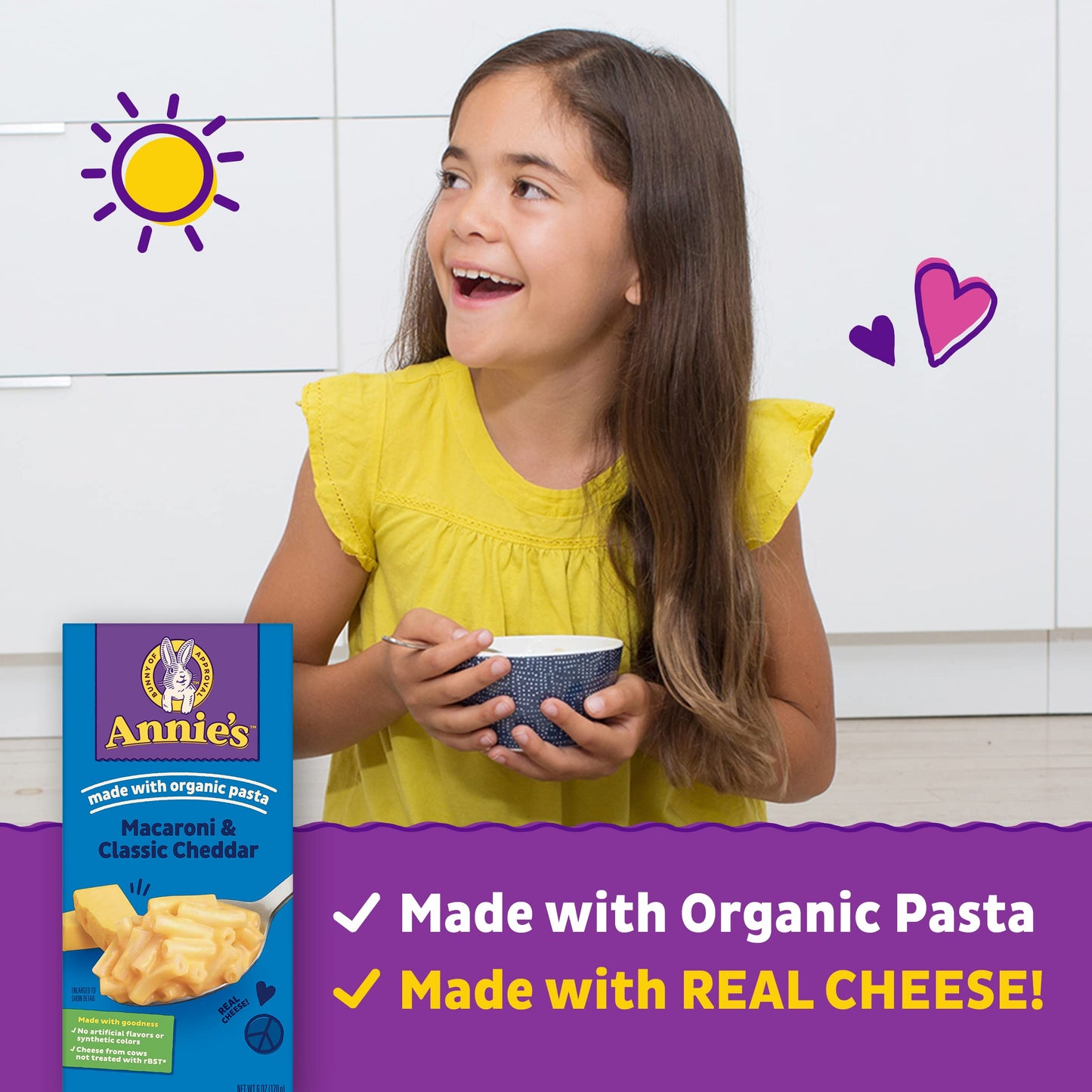 Annies Macaroni and Cheese Dinner Side, Organic Pasta, 6 oz (Pack of 12), Real Cheese