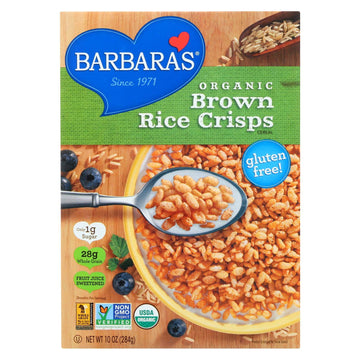 Barbaras Bakery Brown Rice Crisps, Fruit Juice Sweetened Cereal, 9-Ounce Boxes (Pack Of 6)