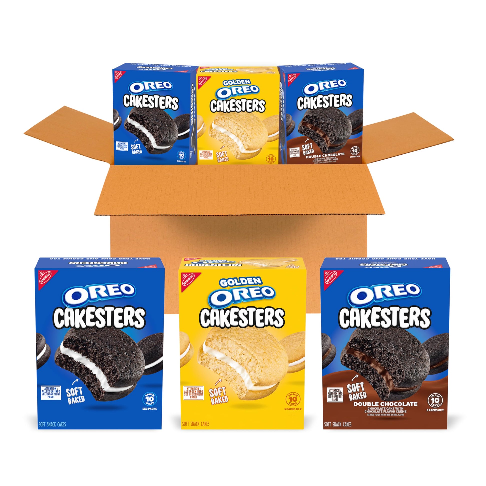 OREO Cakesters Soft Snack Cakes Variety Pack  Christmas Stocking Stuffers  3-5 Count Packs (15 Total Snack Packs  5 Per Flavor)