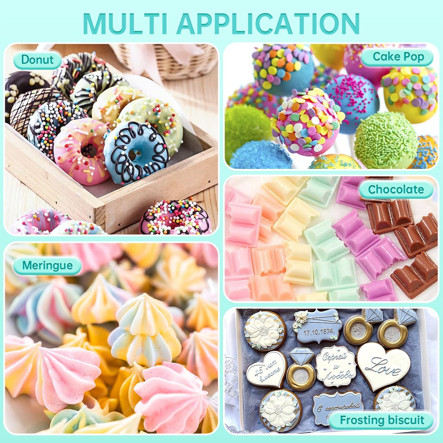 Oil Based Food Coloring Set For Chocolate - 8 Colors Vibrant Edible Baking Food Dye For Chocolate, Candy Melts, Fondant, Butter,
