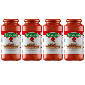 La San Marzano Roasted Garlic Pasta Sauce, All Natural, Non GMO, Vegan, Gluten Free, 24 oz (Pack of 4)