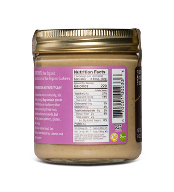 Artisana Organic Raw Macadamia Butter With Cashew 8Oz 2-Pack