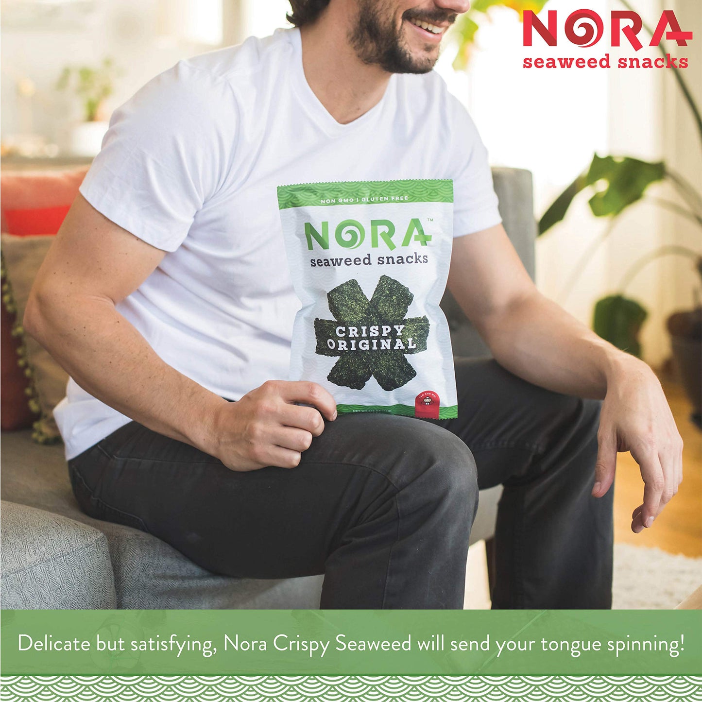 Original Crispy Seaweed Snacks By Nora, Low-Carb Healthy Snacks For Adults, Thick Nori Sheets Snack Strips, Asian Snacks, Vegan,