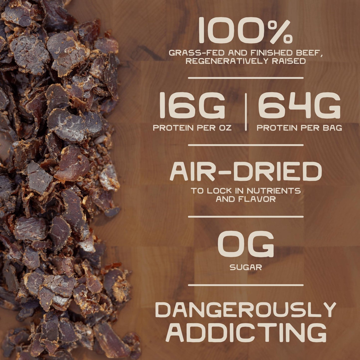 Lineage Provisions 100% Grass Fed Air-Dried Steak - Nutrient-Dense Carnivore Snacks - Tender Beef Jerky Bites - Keto-Friendly Steak Jerky - Zero Sugar  Zero Carbs - 64 grams of protein - 3-Pack