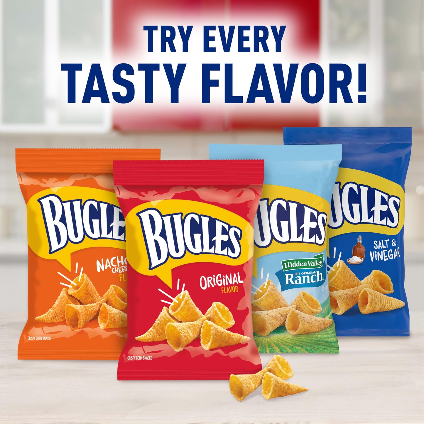 Bugles Salt and Vinegar Crispy Corn Snacks  7.5 oz