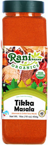 Rani Organic Tikka Masala (Marinade & Grilled Spice Blend) 6-Spice Indian Blend 16oz (1lb) 454g PET Jar ~ All Natural | Vegan | 