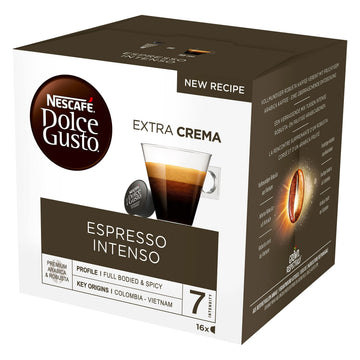 NESCAFÉ DOLCE GUSTO Espresso Intenso Coffee compact pieces, 16 Count (Pack of 4), Model DG0162